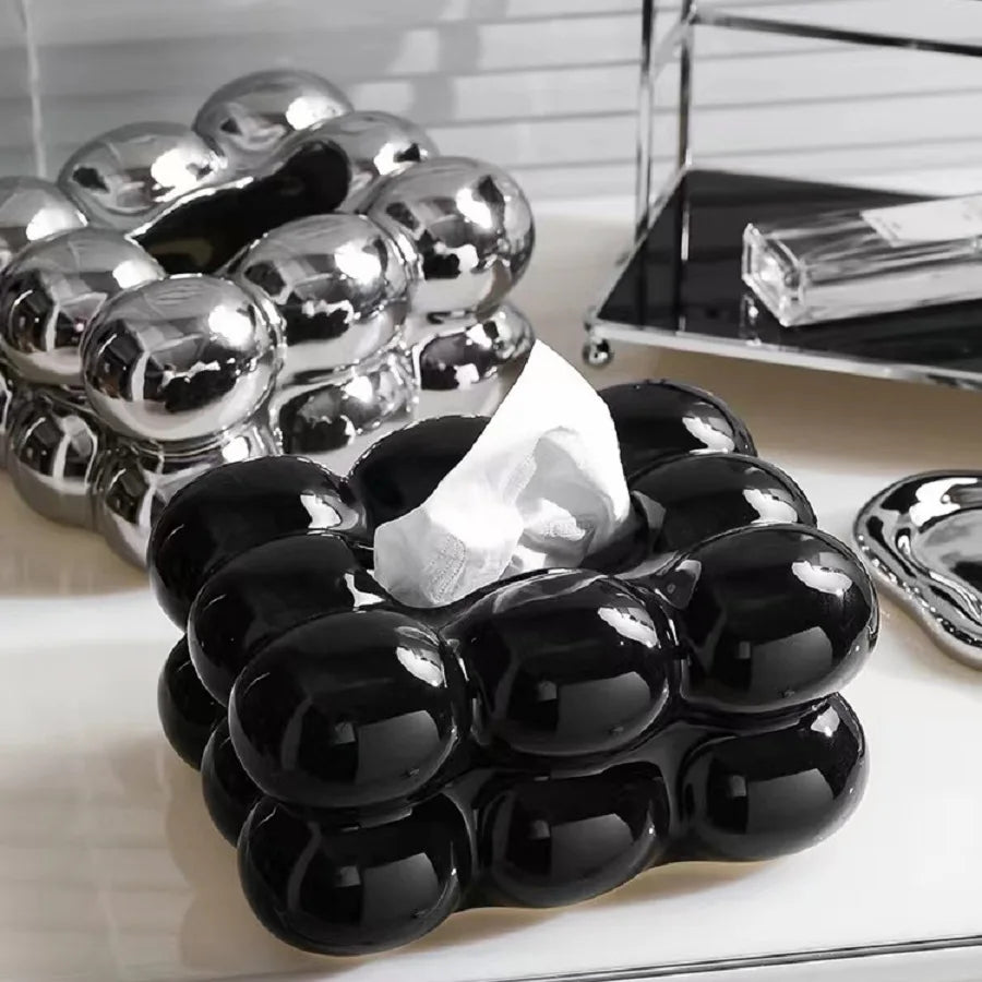 Keramische Tissue Box Zuckerwatte Schublade Serviettenkarton Papierhandtuchhalter Schublade Tablett Haushalt Lagerung Esstisch Tissue Box